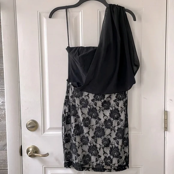 ruby rox one shoulder dress Ruby Rox Dresses | Ruby Rox One Shoulder Dress | Color: Black/White | Size: 7j